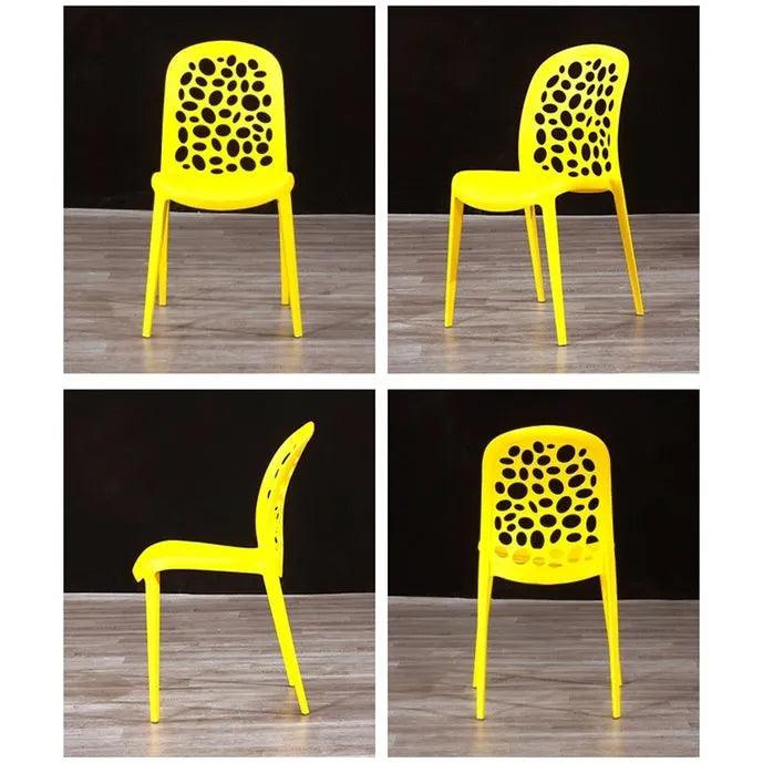 Wooden Twist Flexile Strong Modern Back Stacking Chair Stylish Dining Chair for Plastic Cafe Restaurant, Indoor & Outdoor Use - Wooden Twist UAE
