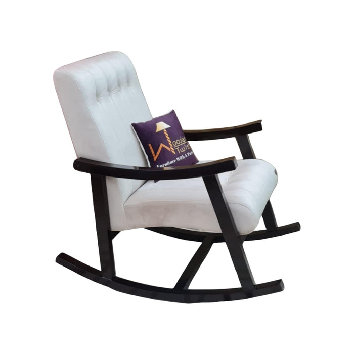 Risco Rocking Chair With Button Tufted Back (Beige)