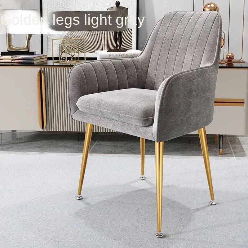 Velvet Fabric Modern Cafe Dining Chair with Metal Legs - Event Rentals - Wooden Twist UAE