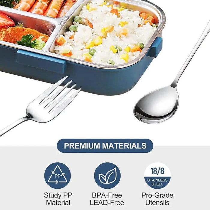 Close-up of BPA-free label on Raafi lunch box – enjoy meals free from harmful chemicals.