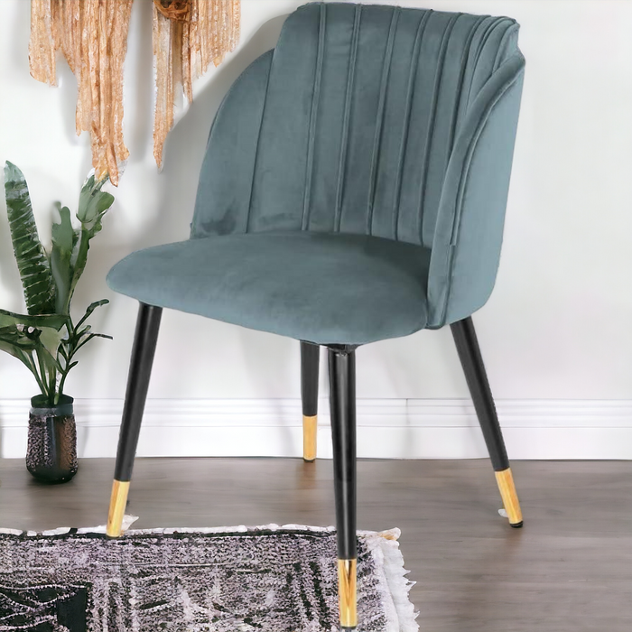 Wooden Twist Fancy Luxury Modern Cafe Dining Chair Metal Legs