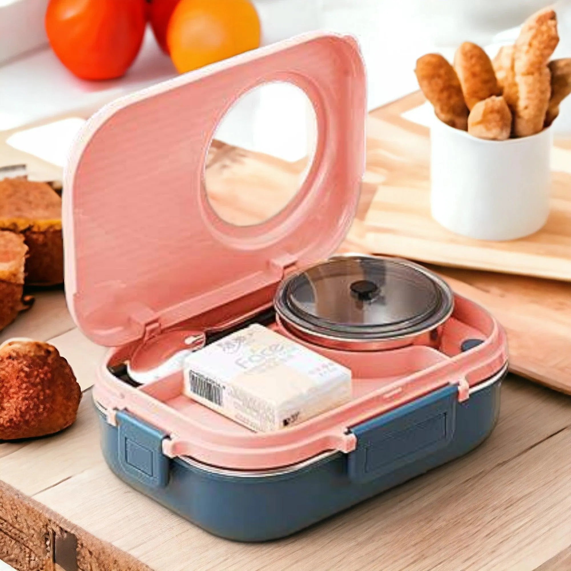 Stainless Steel Tiffin Box Lunch Box Kids Adults - Wooden Twist UAE