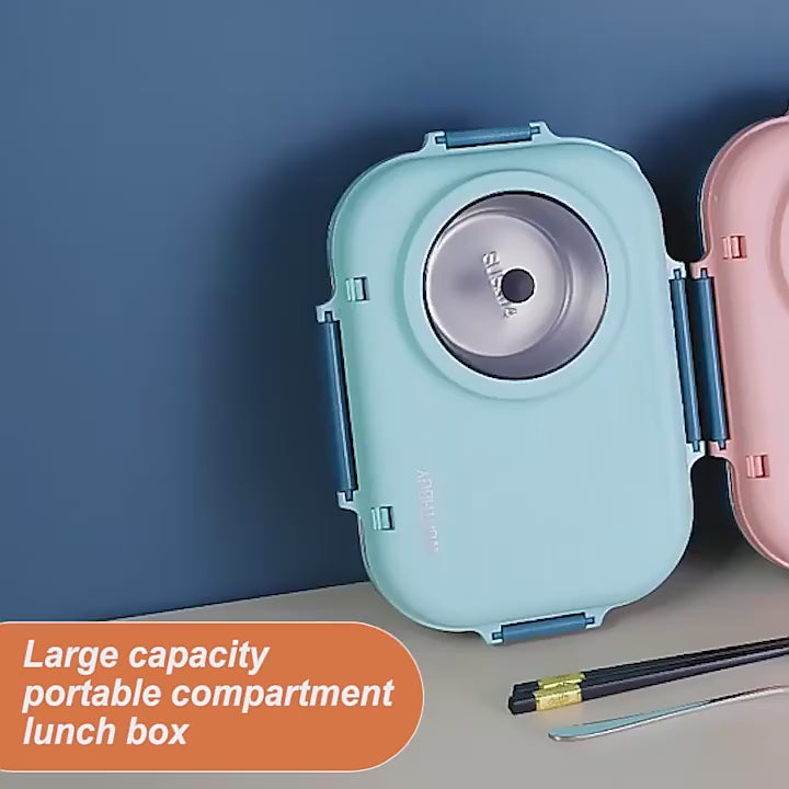Dynamic showcase video presenting the features and benefits of Raafi Stainless Steel Yellow Tiffin Box Lunch Box Set. Elevate your on-the-go dining experience with style and functionality.