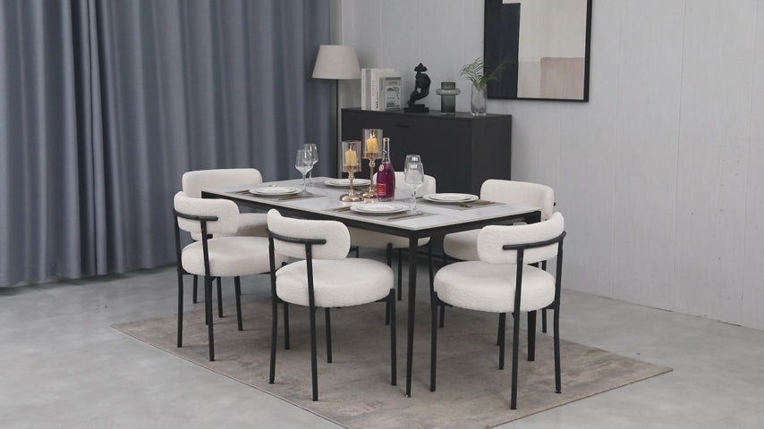 boucle dining chairs