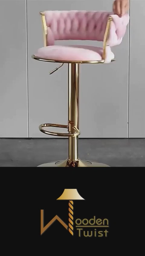 Metal Bar Stool Pink Color