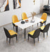 Wooden Twist Villoso Modern Rectangular Marble Top 6 Seater Dining Table Set with Black Iron Legs and Gold Corner ( Yellow ) - Wooden Twist UAE