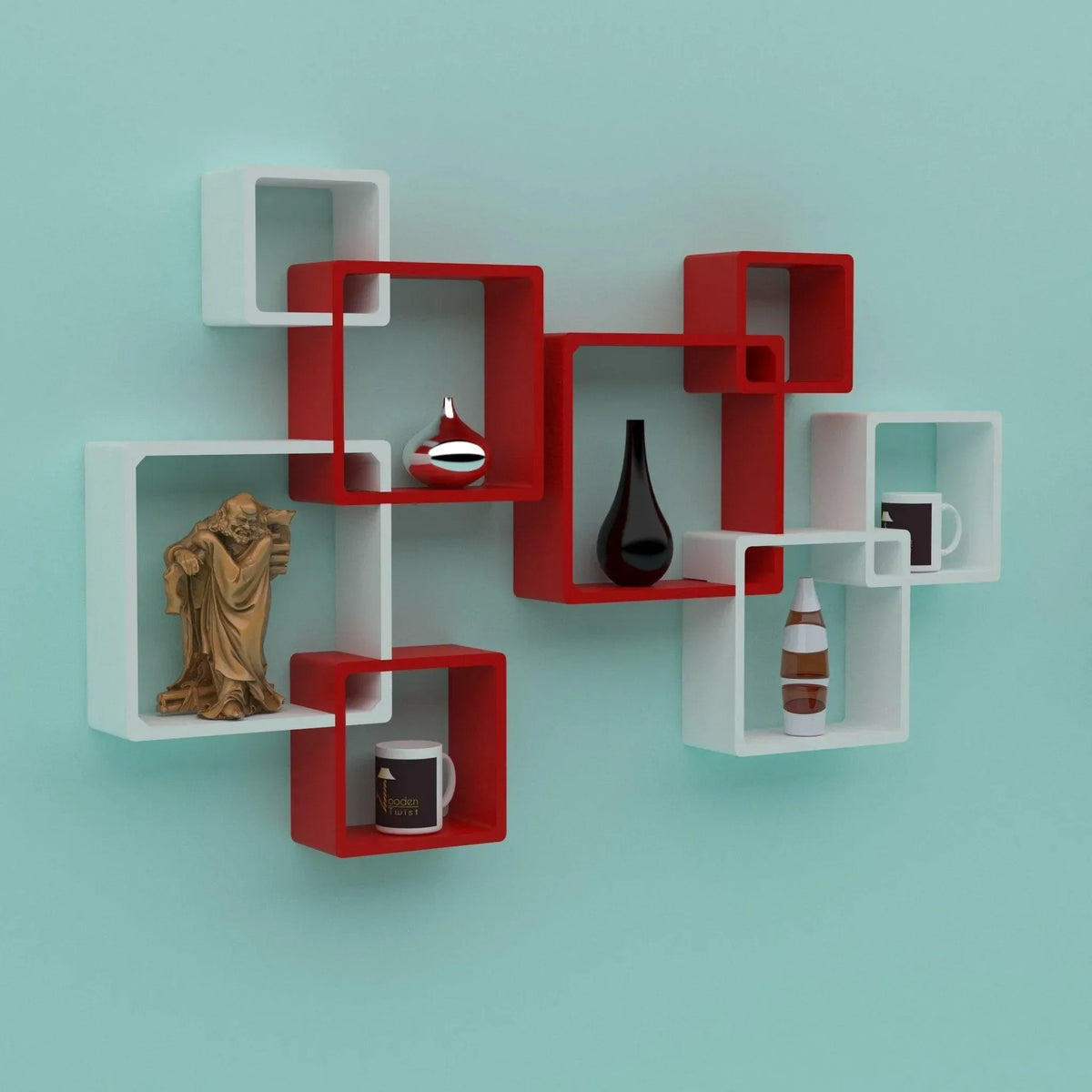 8 Intersecting Shelves, One Sculptural Statement