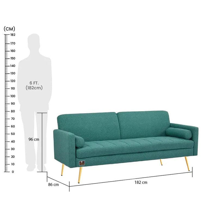 Modern Jolene 3 Seater Sofa Cum Bed For Living Room (With 2 Pillows)