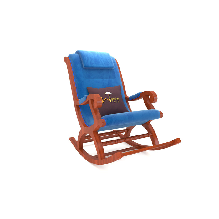 Mecedora Premium Rocking Chair (Blue, Honey Finish)