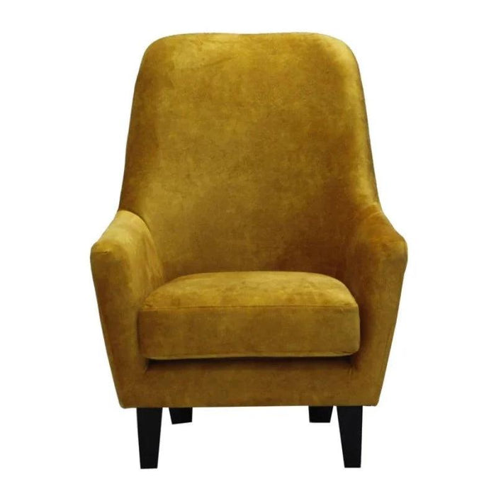 Wooden Handmade Wing Arm Chair (Yellow)