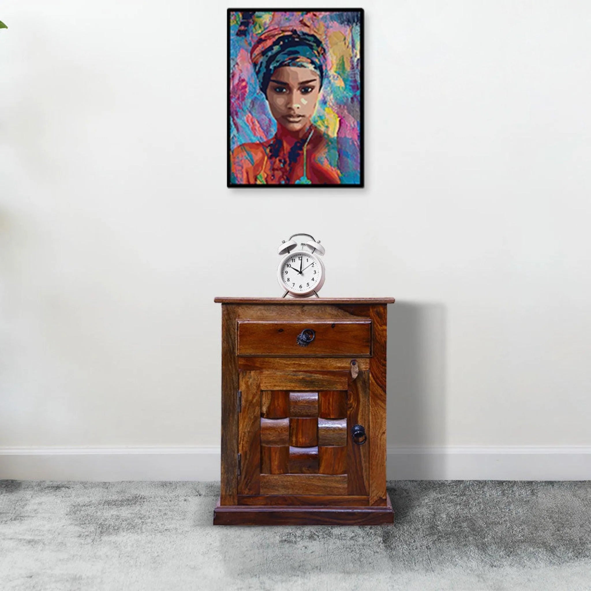 Wooden Niwar Bedside Cabinet - Wooden Twist UAE