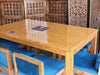 Royal Teak Wood 6 Seater Dining Set In Teal Blue - Wooden Twist UAE
