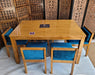 Royal Teak Wood 6 Seater Dining Set In Teal Blue - Wooden Twist UAE