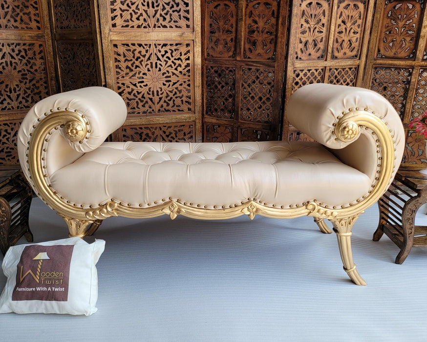 Montérno Sheesham Wood 2 Seater Bench Couch