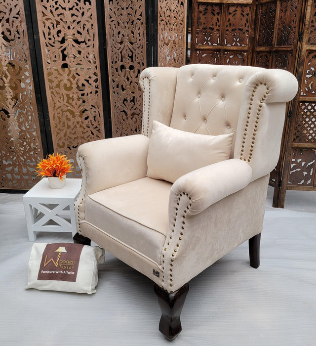 Majestic Wing Chair for Living Room/Home/Offices - Wooden Twist UAE