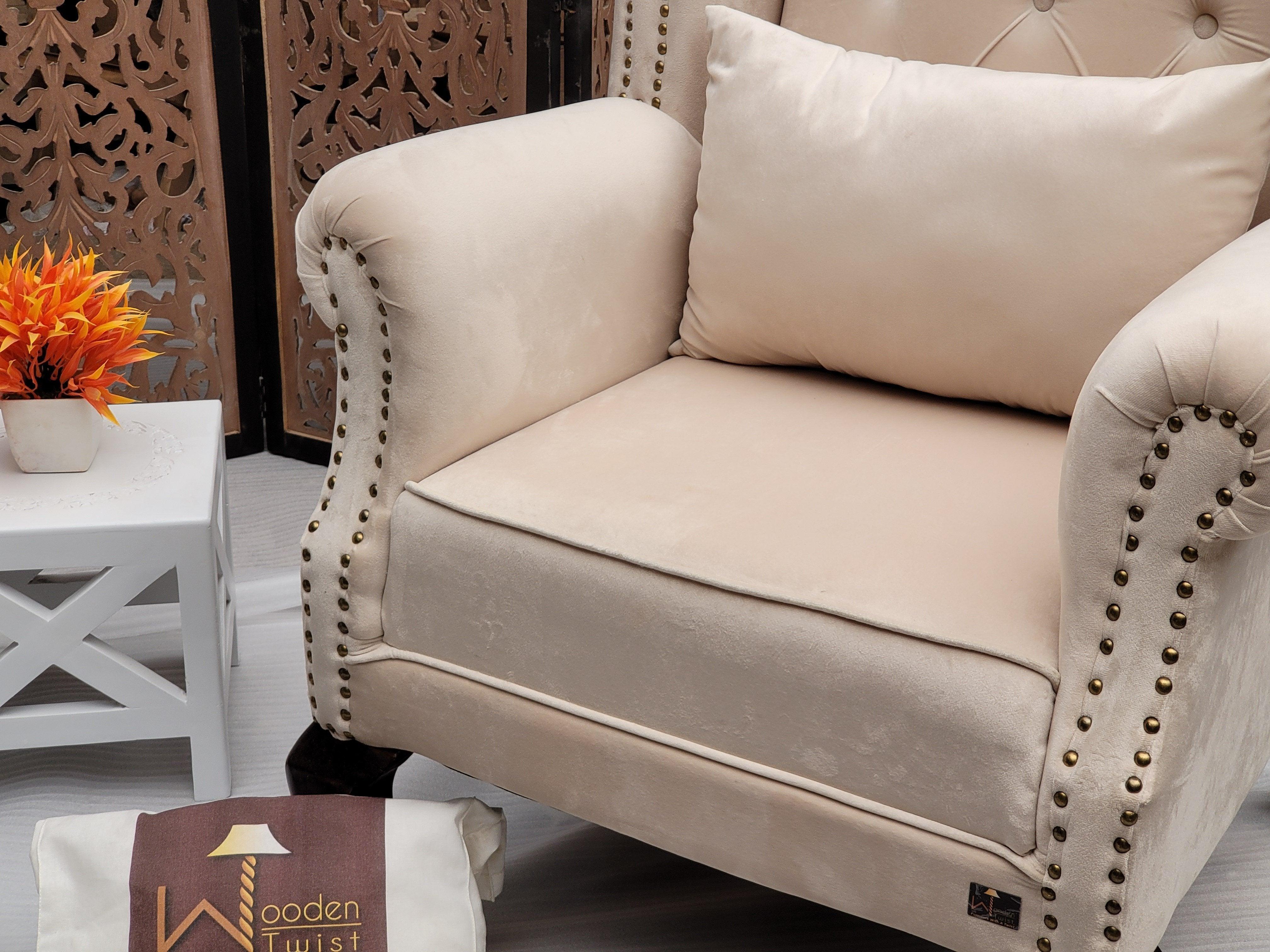 Majestic Wing Chair for Living Room/Home/Offices - Wooden Twist UAE