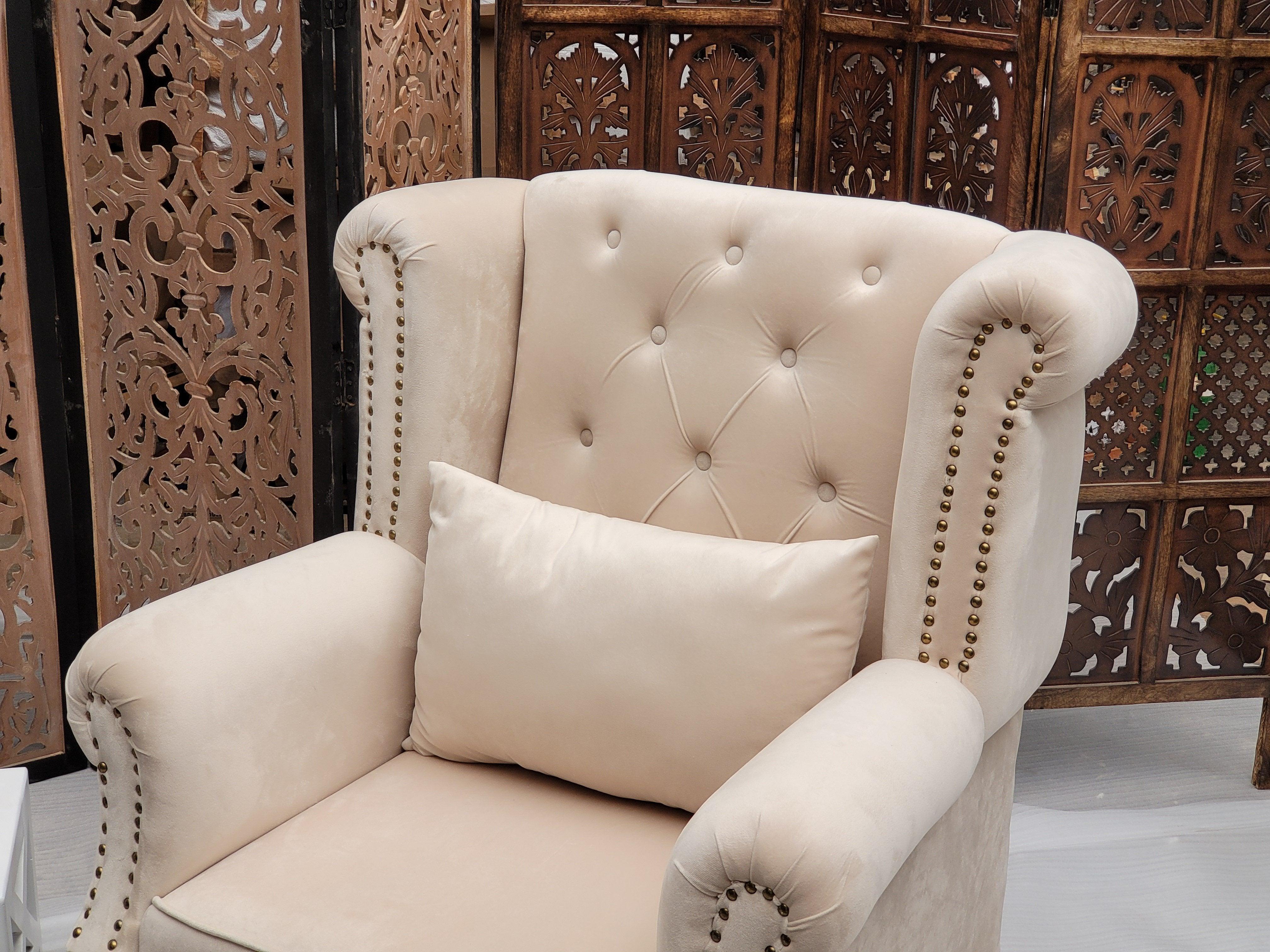 Majestic Wing Chair for Living Room/Home/Offices - Wooden Twist UAE