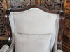 Exquisite Matt Gray Arm Rest Wing Chair (Teak Wood) - Wooden Twist UAE