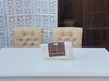 Elegant Teak Wood 6 Seater Dining Set with Bench (Pure White) - Wooden Twist UAE