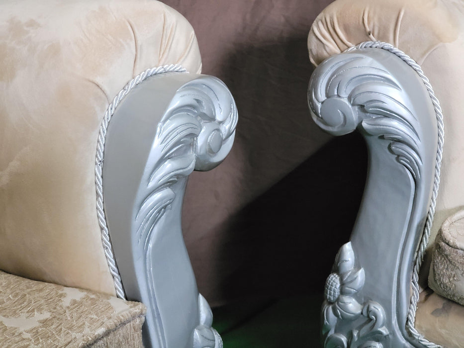 Royal Antique Silver Carved Maharaja Sofa Set