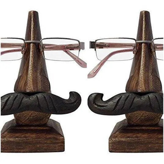 Handcrafted Wooden Nose Shaped Spectacle Holder/ Specs Stand - Wooden Twist UAE