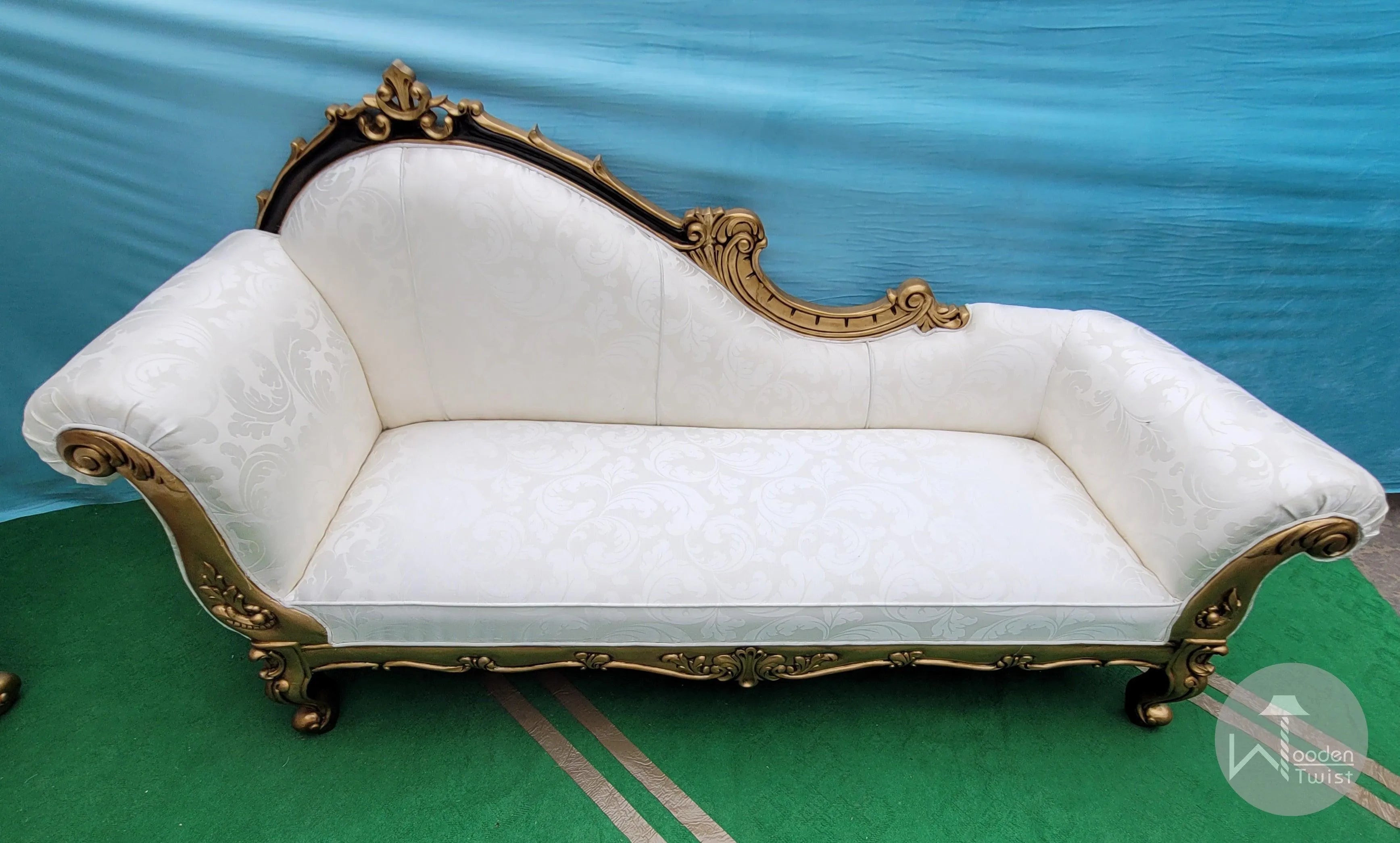 Gold chaise lounge sofa sale