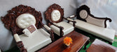 Royal Antique Brown Carved Sofa Set - Wooden Twist UAE