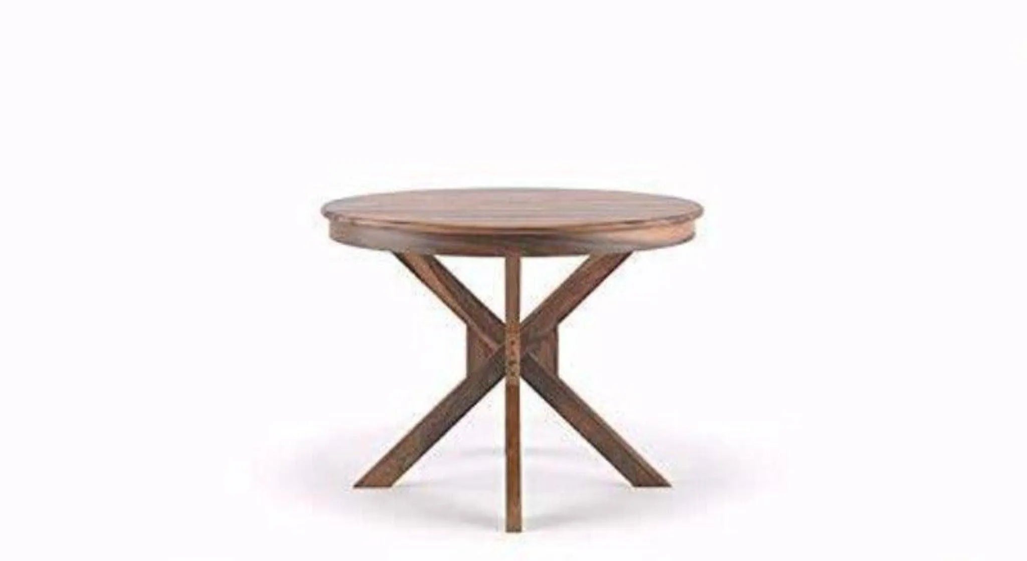 Round Dining Table with Seater 4 Chair And One Table (Teak Wood) - Wooden Twist UAE