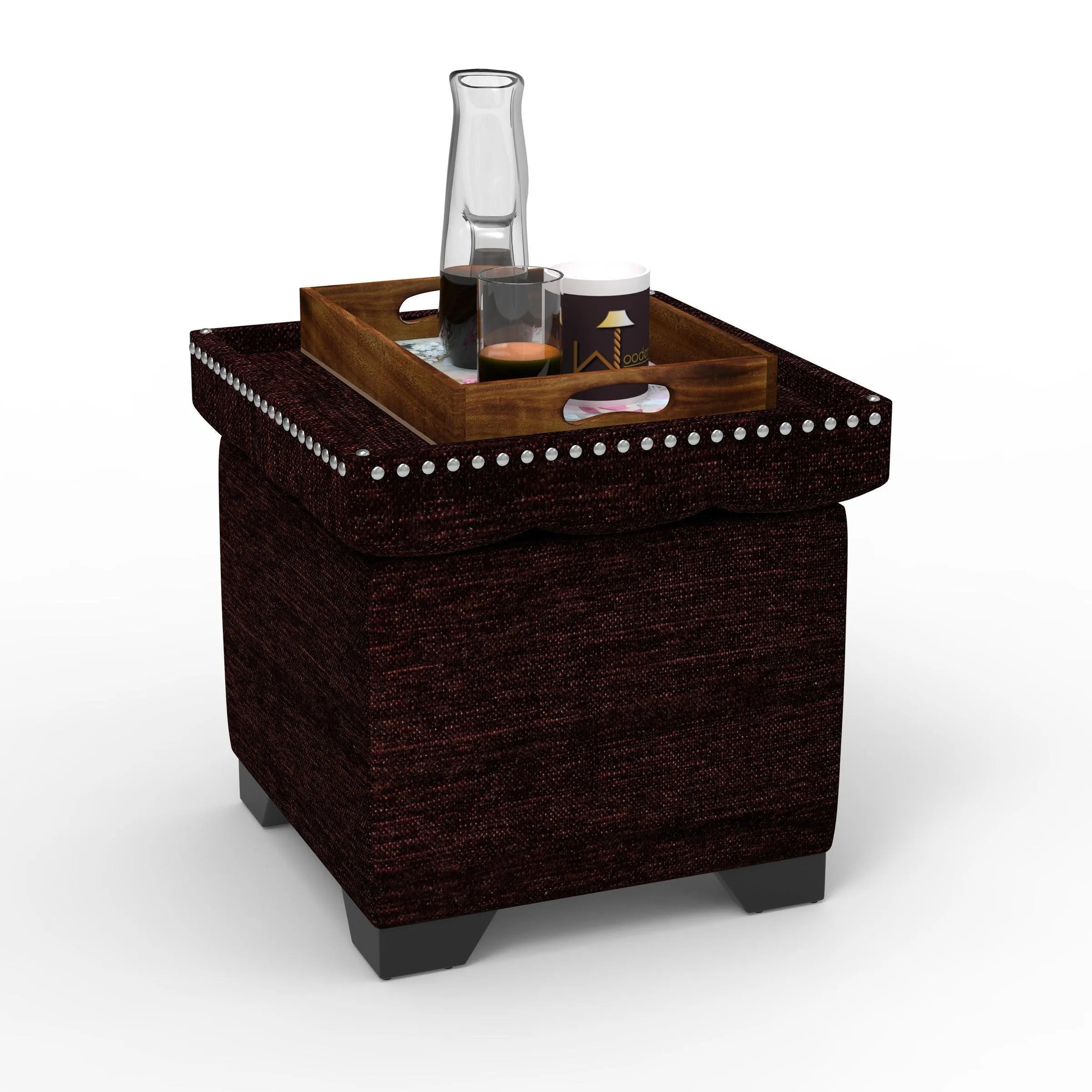 Eccentric Stool Cum End Table with Storage - Wooden Twist UAE