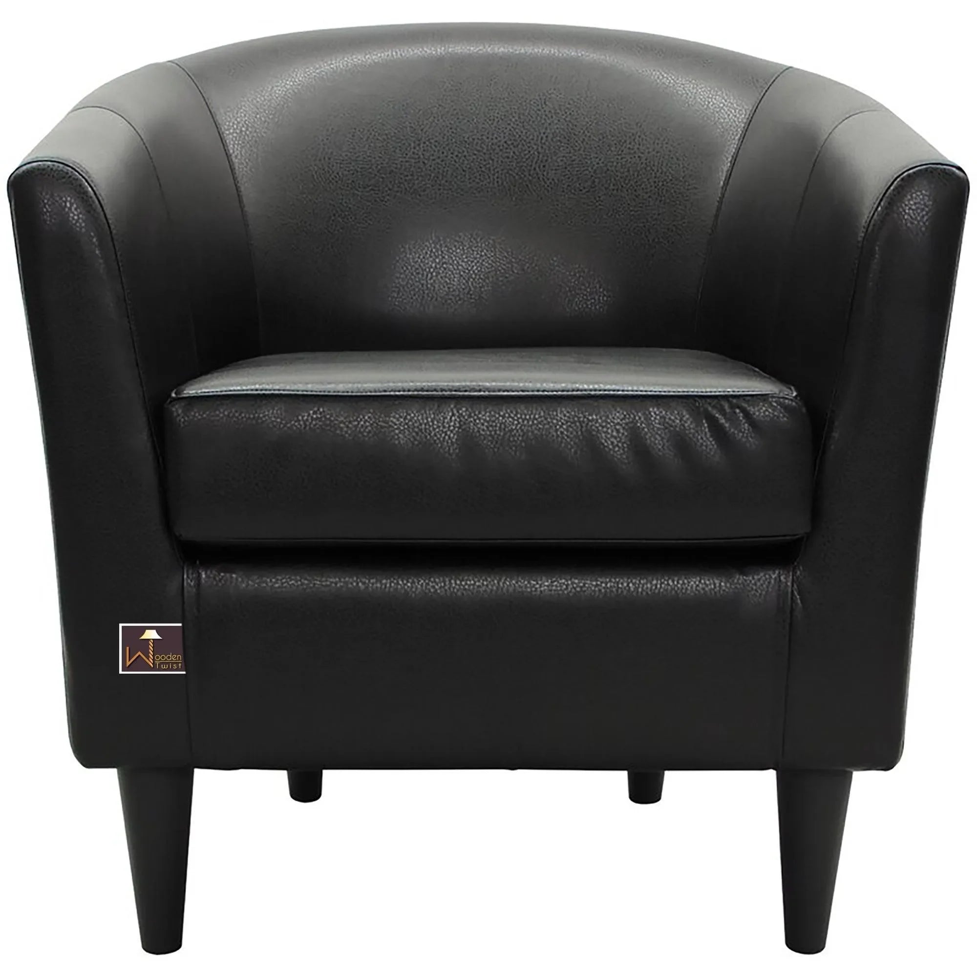 Wide Tufted Arm Chair (Black) - Wooden Twist UAE