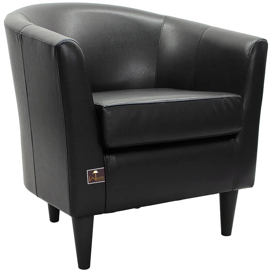 Button-Tufted Black Upholstery