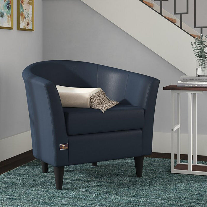 Wide Tufted Arm Chair (Peacock Blue)