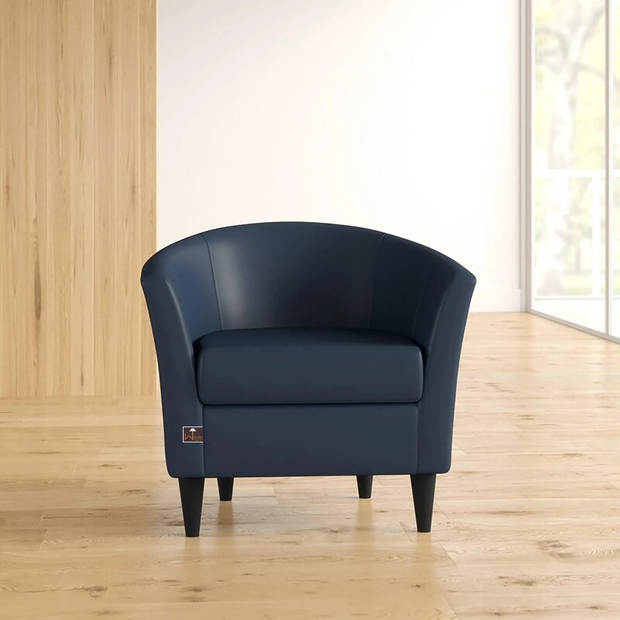 Wide Tufted Arm Chair (Peacock Blue) - Wooden Twist UAE