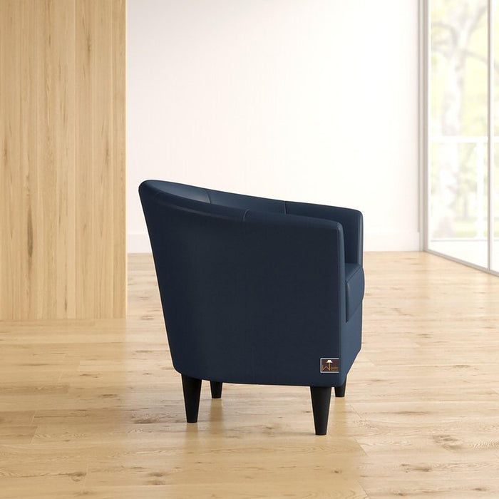 Wide Tufted Arm Chair (Peacock Blue) - Wooden Twist UAE
