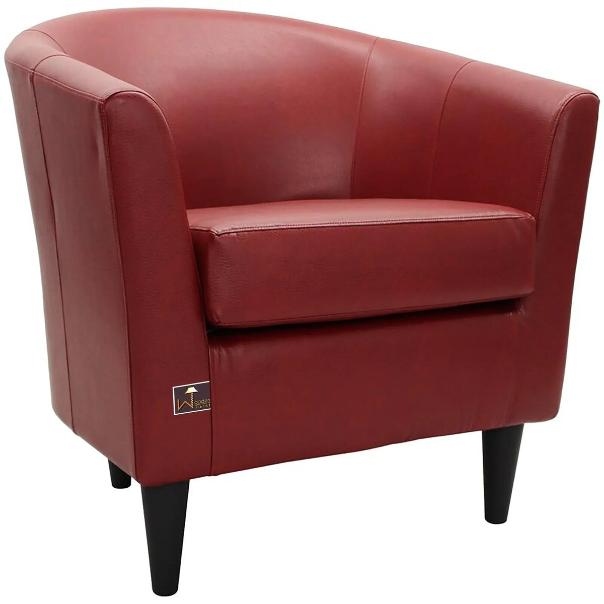 A Wide Barrel Arm Chair in Striking Red