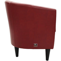 Wide Tufted Arm Chair (Red) - Wooden Twist UAE