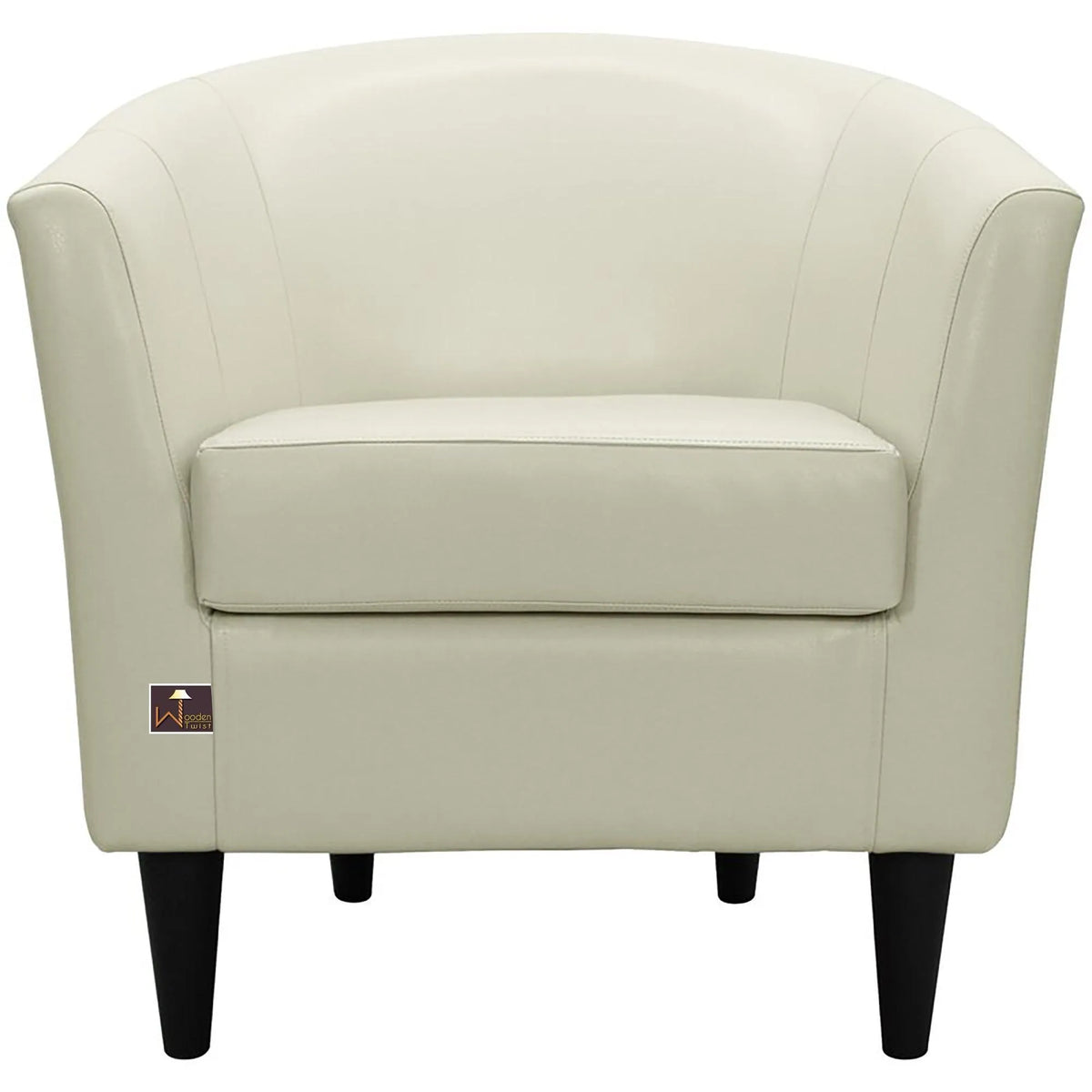 Wide Tufted Arm Chair (Off White) - Wooden Twist UAE