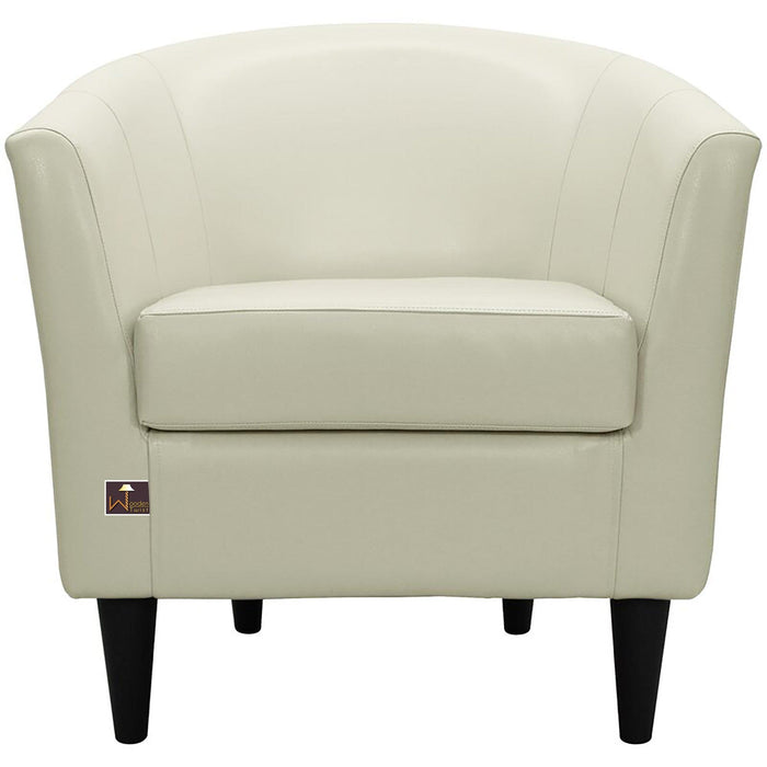 Wide Tufted Arm Chair (Off White)