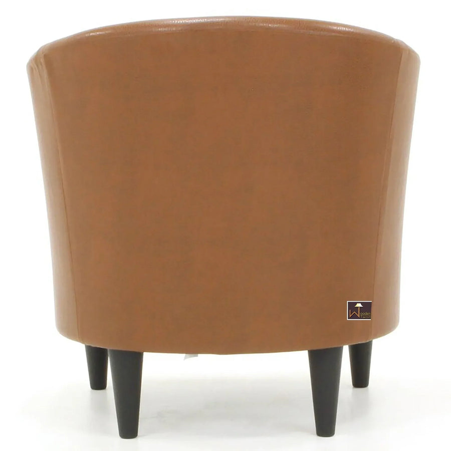 Button-Tufted Camel Upholstery