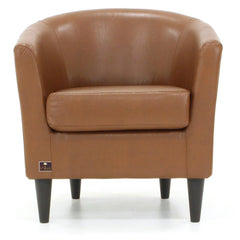 Wide Tufted Arm Chair (Camel) - Wooden Twist UAE