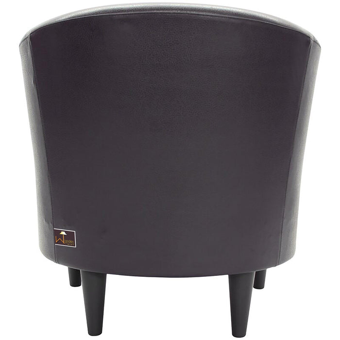 Wide Tufted Arm Chair (Dark Brown)