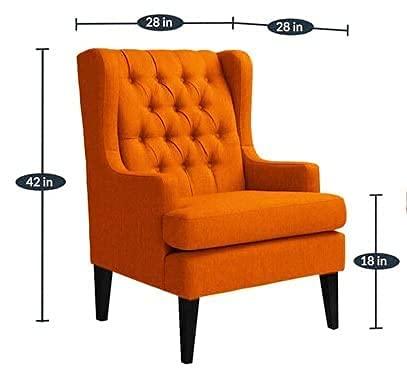 Wooden Wing Armchair Comfort for Backrest (Walnut Legs) - Wooden Twist UAE