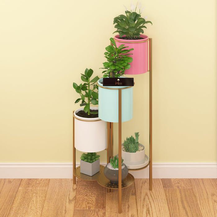 Wooden Twist Foldable Decorative 6 Tier Plant Stand Rack For Indoor & Outdoor Plants - Wooden Twist UAE