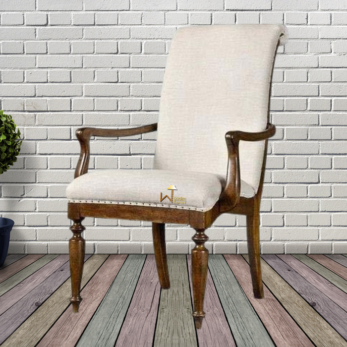 Wooden Handmade Teak Wood Arm Chair ( Pack of 1 )