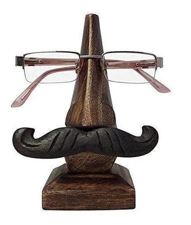 Handcrafted Wooden Nose Shaped Spectacle Holder/ Specs Stand - Wooden Twist UAE