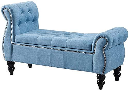 Upholstered Tufted Storage Bench Sofa Footstool Bed End Table for Living Room Bedroom - Wooden Twist UAE