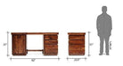 Wooden Handicrafts Study Table Office Desk Cabinet (Teak Wood) - Wooden Twist UAE