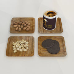 Wooden Serving Tray Plate (Set of 4) - Wooden Twist UAE