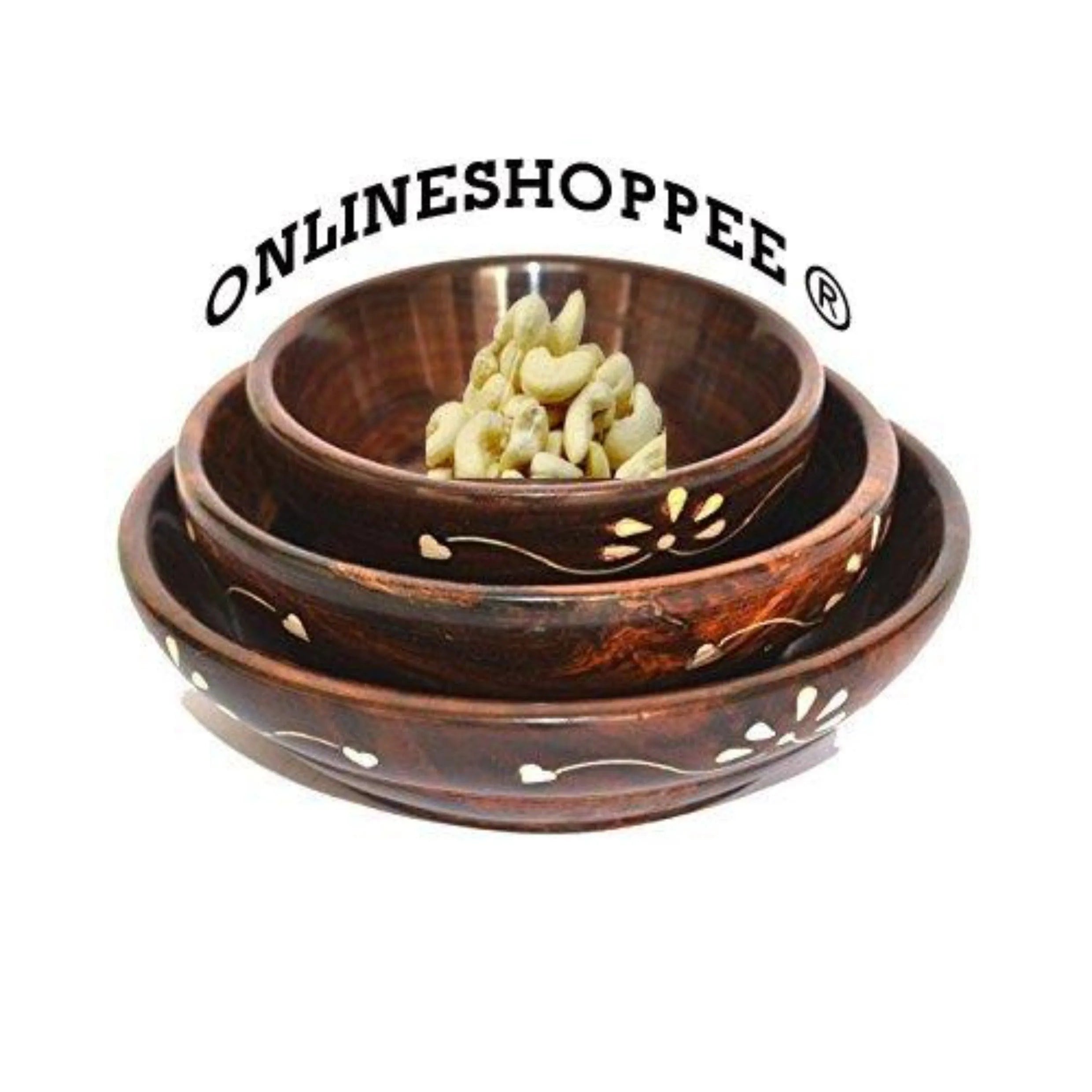 Wooden Handmade Handcarved Bowl Set of 3 - Wooden Twist UAE