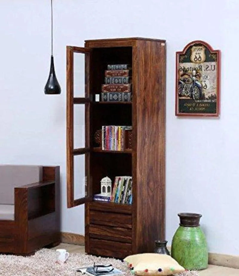 Handmade Book Case in Provincial Finishing Included Drawers (Teak Wood) - Wooden Twist UAE